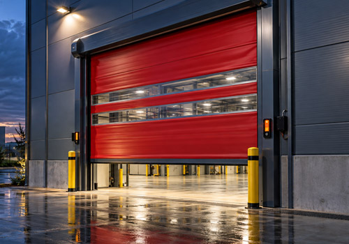 Automatic rapid roll shutter for warehouse entrance
